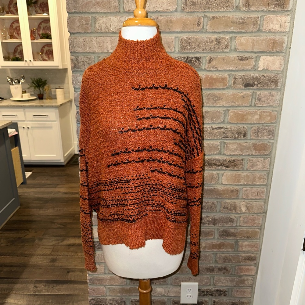 NWT Knox Rose Oversized Marled Mock Neck Pullover Sweater Size Small